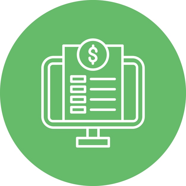 Imagen vectorial del icono de la factura en línea Se puede utilizar para negocios