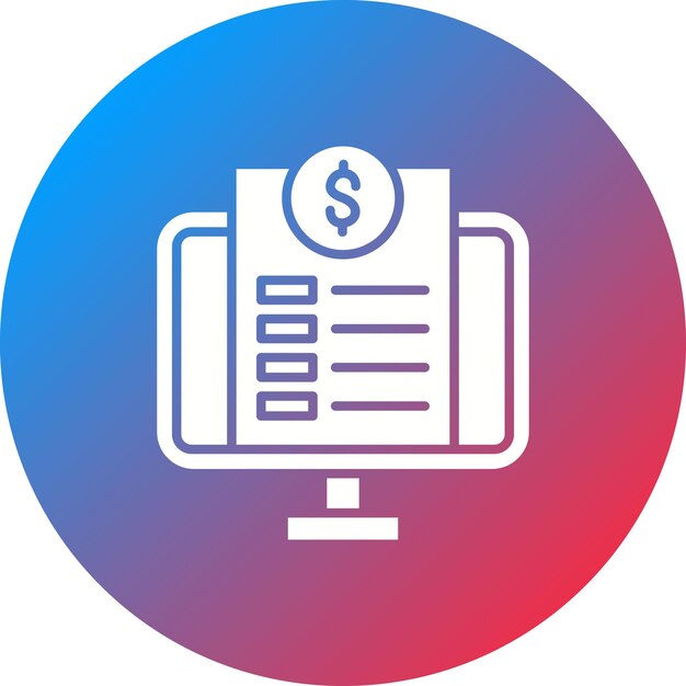 Imagen vectorial del icono de la factura en línea Se puede utilizar para negocios