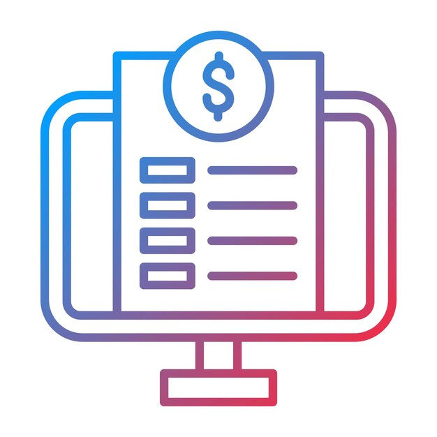 Imagen vectorial del icono de la factura en línea Se puede utilizar para negocios