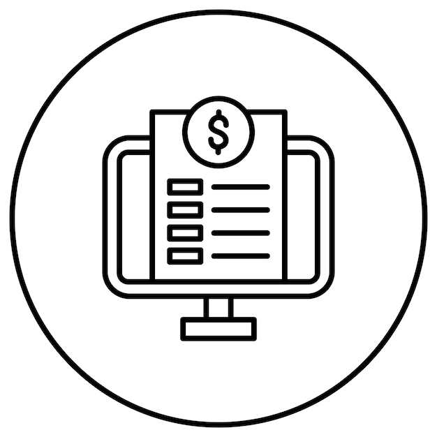 Imagen vectorial del icono de la factura en línea Se puede utilizar para negocios