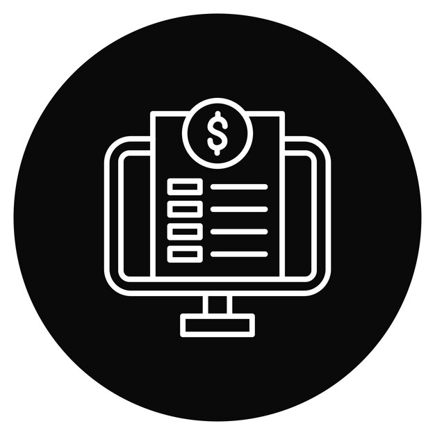 Imagen vectorial del icono de la factura en línea Se puede utilizar para negocios
