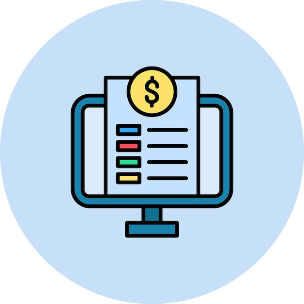 Imagen vectorial del icono de la factura en línea Se puede utilizar para negocios