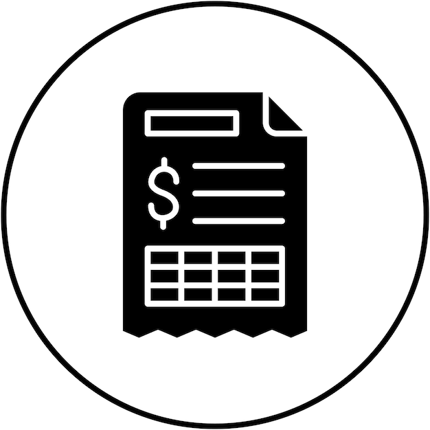 Imagen vectorial del icono de la factura Se puede utilizar para la contabilidad