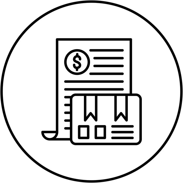Imagen vectorial del icono de la factura Se puede utilizar para la entrega y la logística