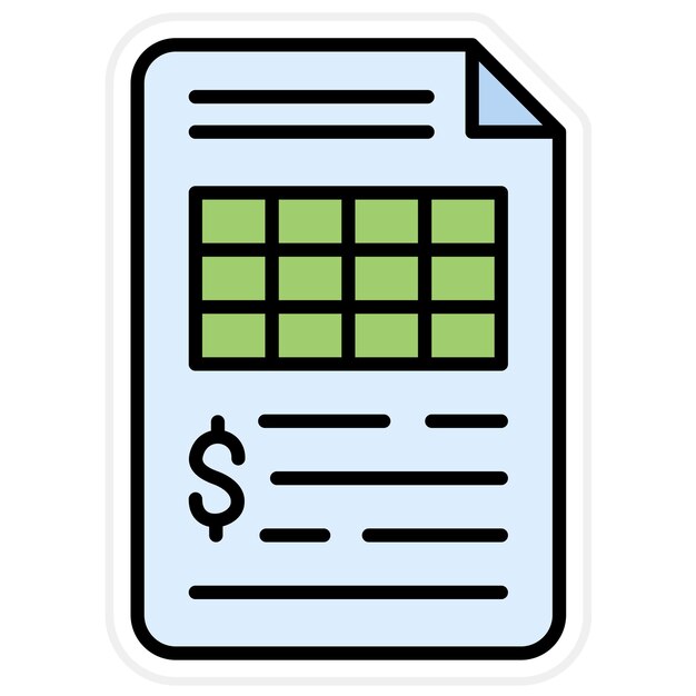 Imagen vectorial del icono de la factura Se puede utilizar para negocios y oficinas