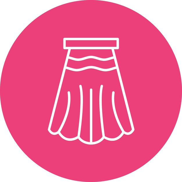 La imagen vectorial del icono de la falda larga se puede utilizar para la ropa