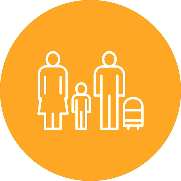 Imagen vectorial del ícono de la familia Se puede utilizar para la inmigración