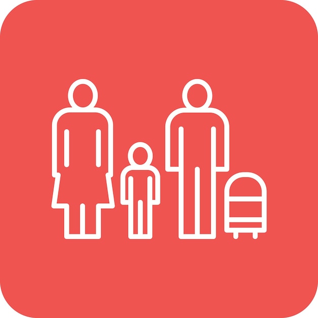 Imagen vectorial del ícono de la familia Se puede utilizar para la inmigración