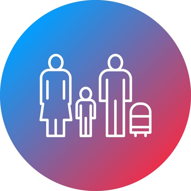 Imagen vectorial del ícono de la familia Se puede utilizar para la inmigración