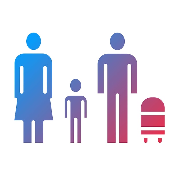 Imagen vectorial del ícono de la familia Se puede utilizar para la inmigración
