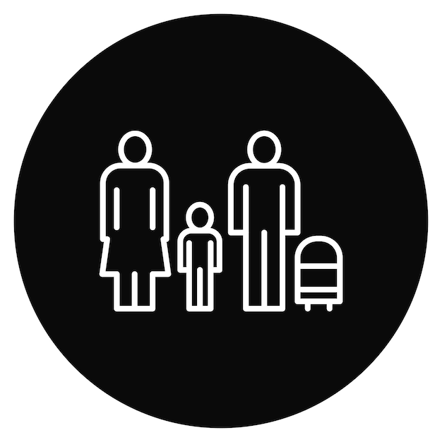 Imagen vectorial del ícono de la familia Se puede utilizar para la inmigración