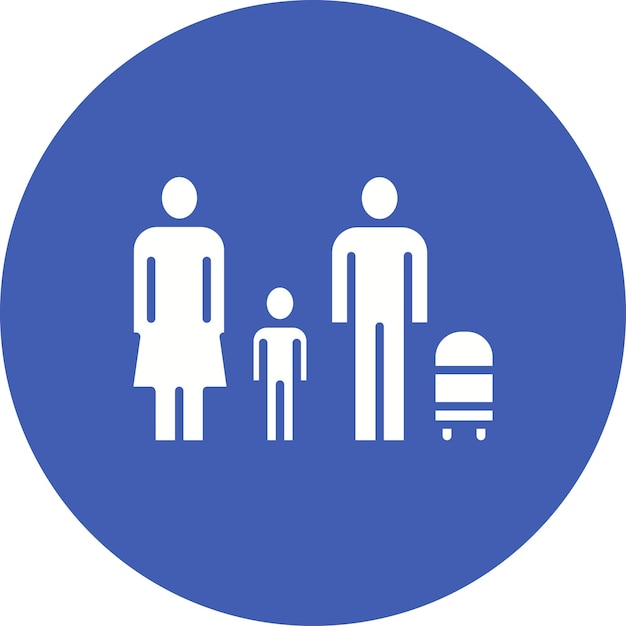 Imagen vectorial del ícono de la familia Se puede utilizar para la inmigración