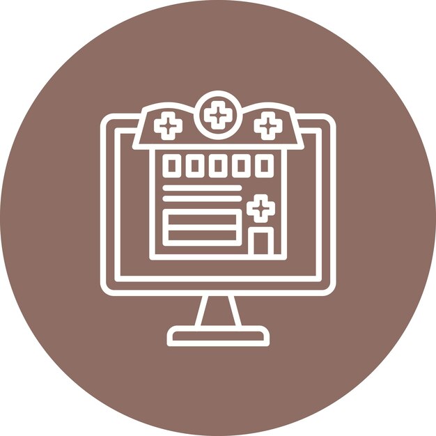 Imagen vectorial del icono de la farmacia en línea Se puede utilizar para la farmacia