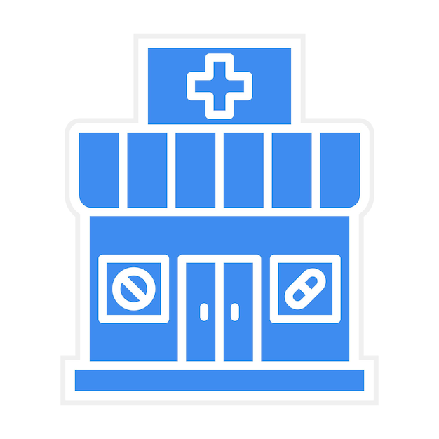 Imagen vectorial del icono de la farmacia Se puede utilizar para la ciudad inteligente