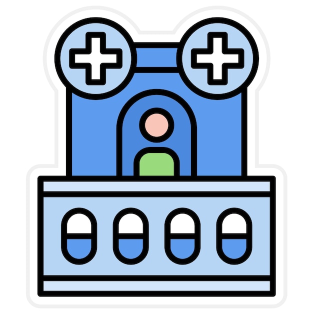 Imagen vectorial del icono de la farmacia Se puede utilizar para los servicios de emergencia