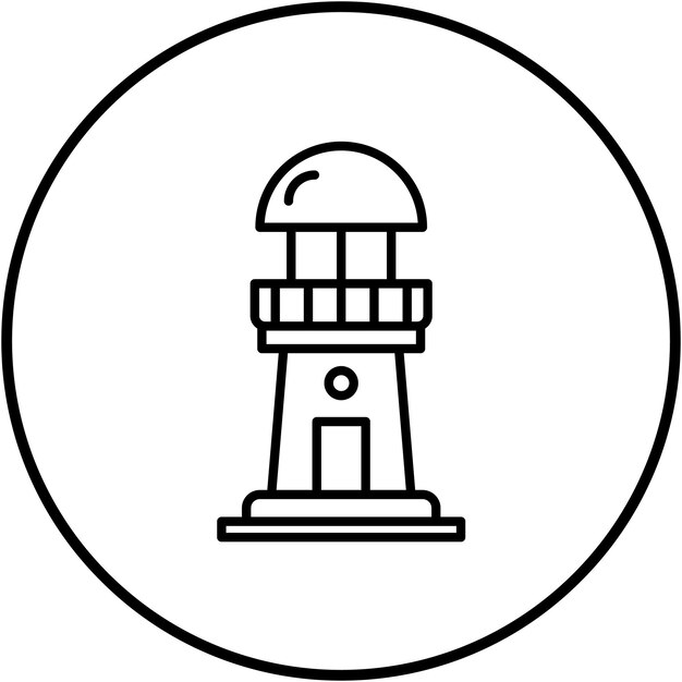 Imagen vectorial del icono del faro Se puede utilizar para el tipo de casas