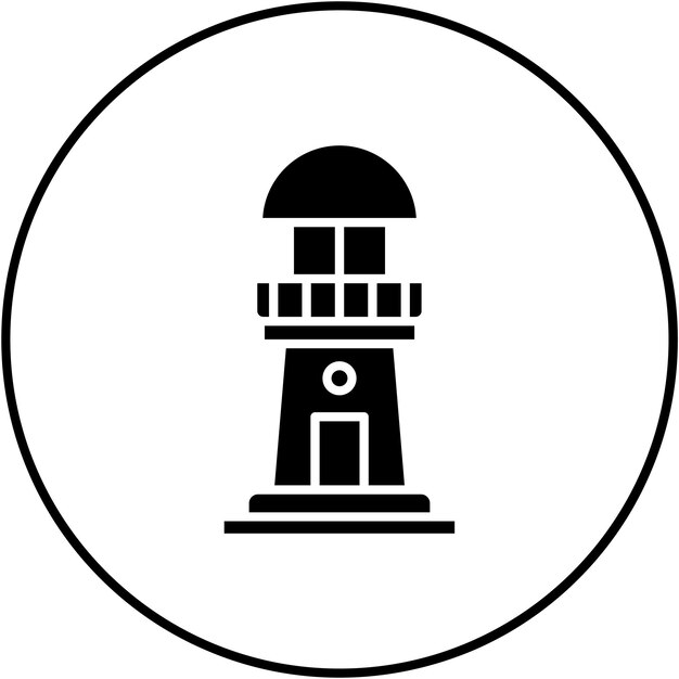 Imagen vectorial del icono del faro Se puede utilizar para el tipo de casas