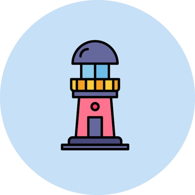 Imagen vectorial del icono del faro Se puede utilizar para el tipo de casas