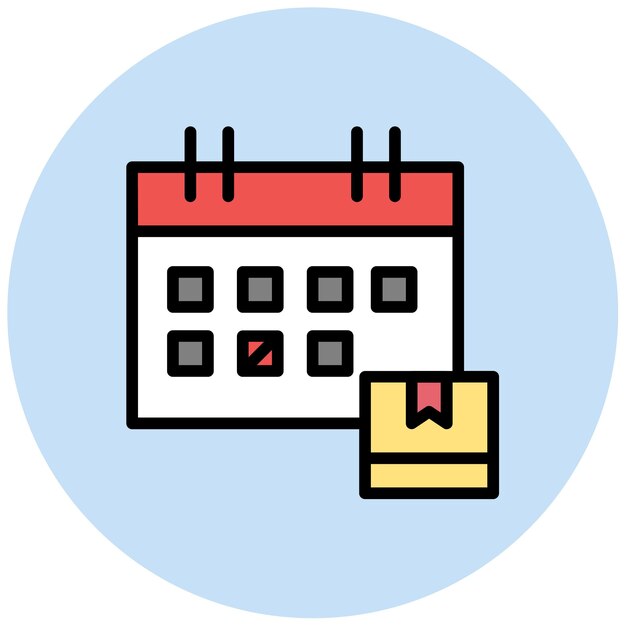 Imagen vectorial del icono de la fecha de entrega Se puede utilizar para el almacén