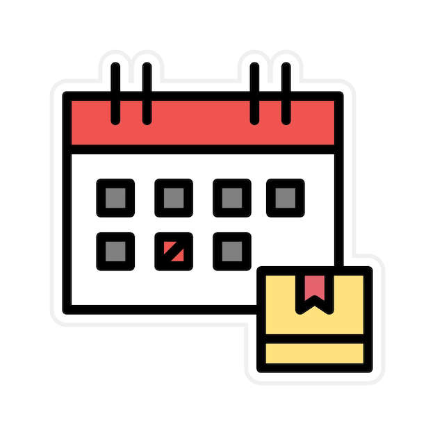 Imagen vectorial del icono de la fecha de entrega Se puede utilizar para el almacén