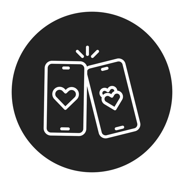 Imagen vectorial de icono de fecha virtual Se puede usar para aplicaciones de citas