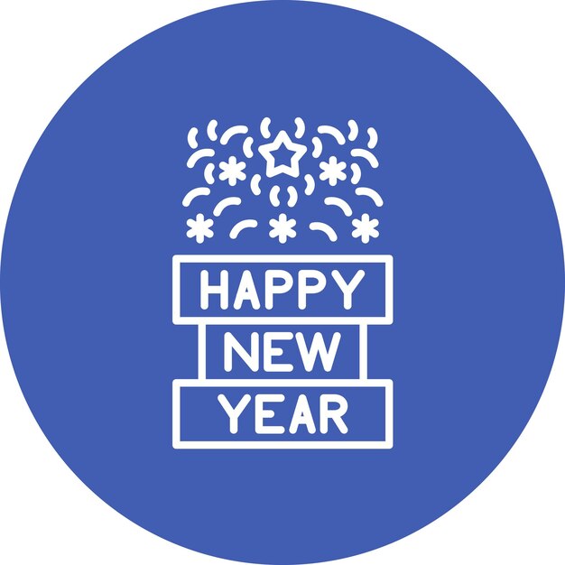 Vector imagen vectorial de icono de feliz año nuevo se puede usar para el año nuevo