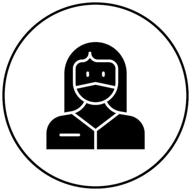 Imagen vectorial de icono femenino de cirujano Se puede utilizar para profesiones