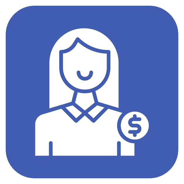 Imagen vectorial de icono femenino del cliente Se puede utilizar para Gig Economy