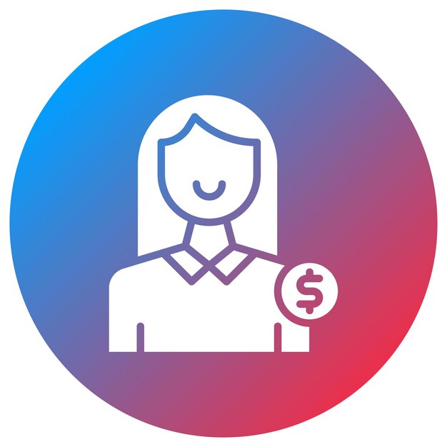 Imagen vectorial de icono femenino del cliente Se puede utilizar para Gig Economy