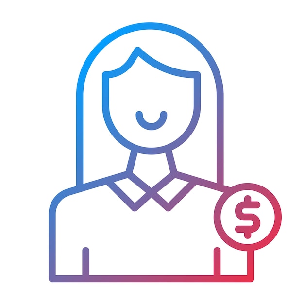 Imagen vectorial de icono femenino del cliente Se puede utilizar para Gig Economy