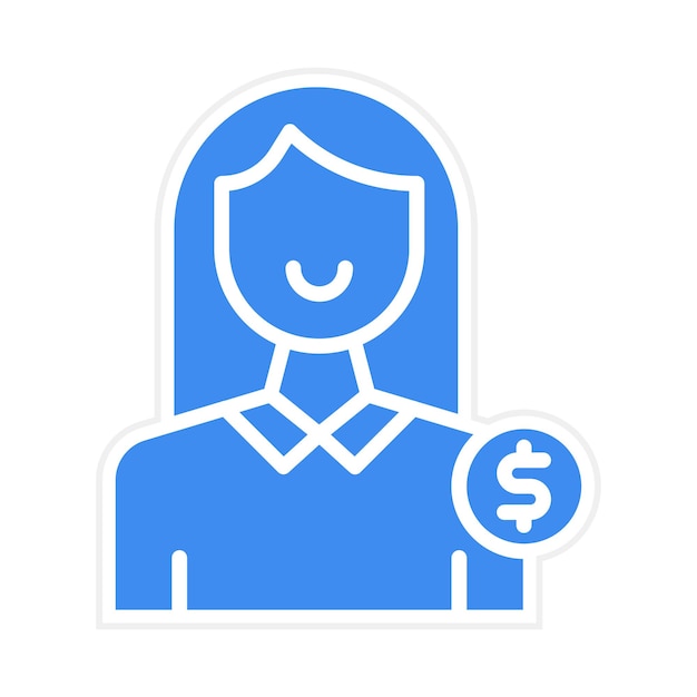Imagen vectorial de icono femenino del cliente Se puede utilizar para Gig Economy