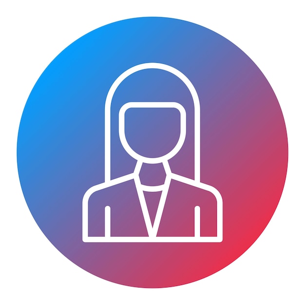 Imagen vectorial de icono femenino del cliente Puede utilizarse para la Agencia de Relaciones Públicas