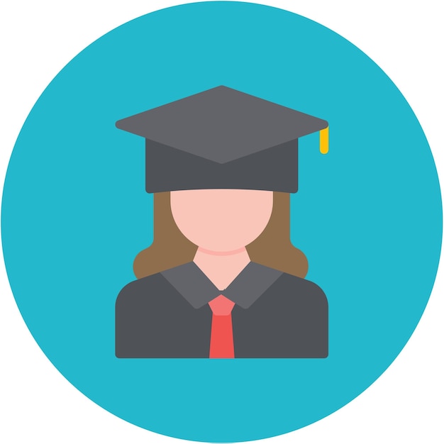 Imagen vectorial de icono femenino de estudiante Se puede usar para logros