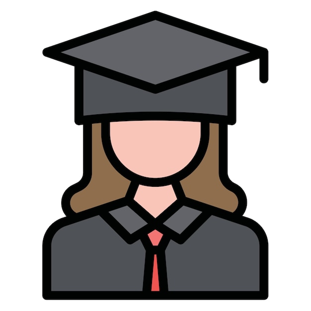Imagen vectorial de icono femenino de estudiante Se puede usar para logros