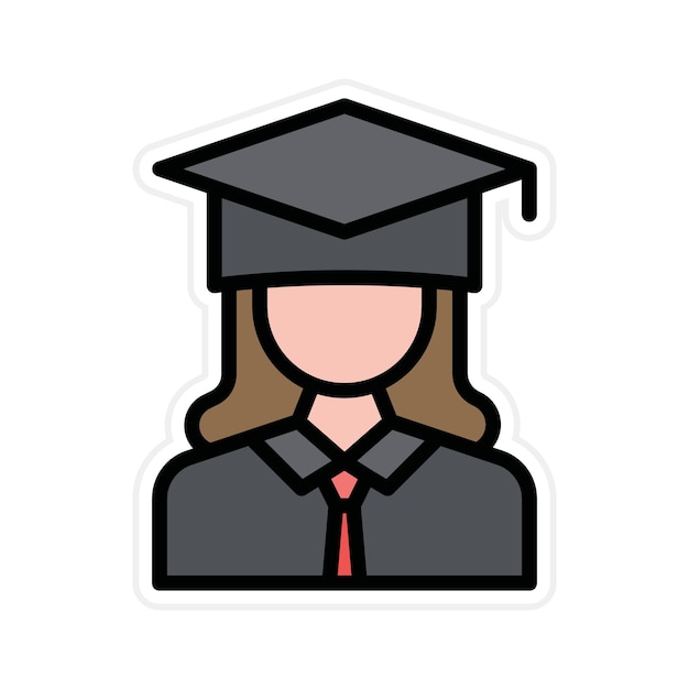 Imagen vectorial de icono femenino de estudiante Se puede usar para logros