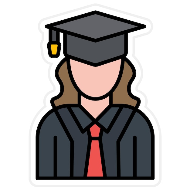Imagen vectorial de icono femenino de estudiante Se puede utilizar para la educación en línea