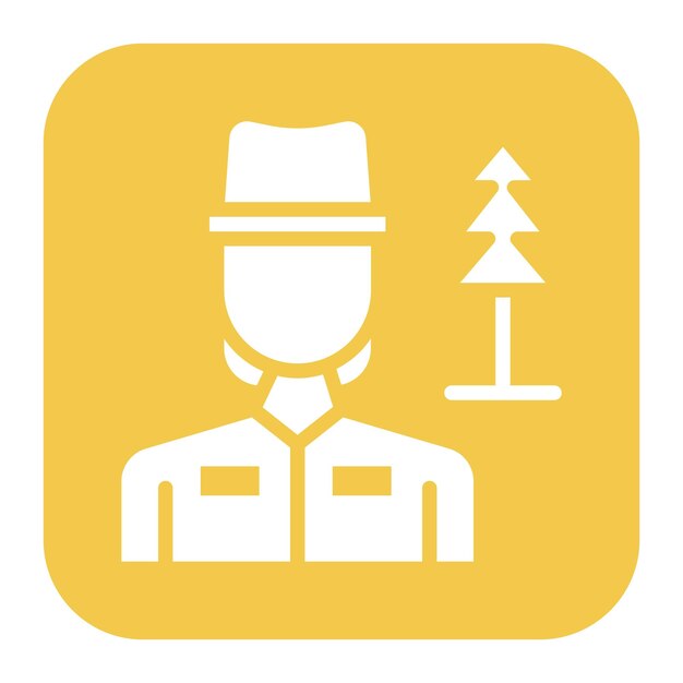Imagen vectorial de icono femenino del guardabosques del parque Se puede utilizar para los servicios públicos