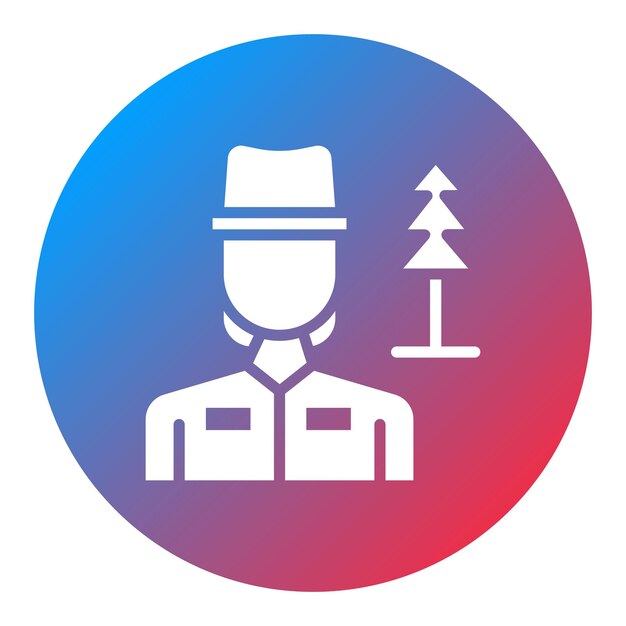 Imagen vectorial de icono femenino del guardabosques del parque Se puede utilizar para los servicios públicos