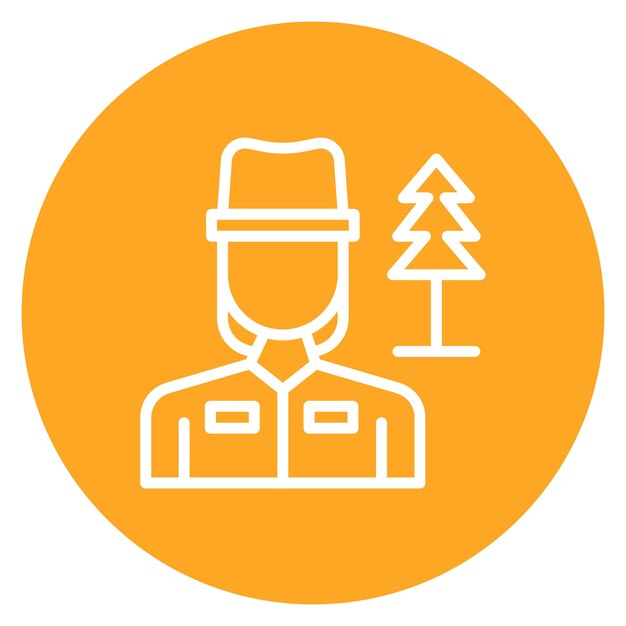 Imagen vectorial de icono femenino del guardabosques del parque Se puede utilizar para los servicios públicos
