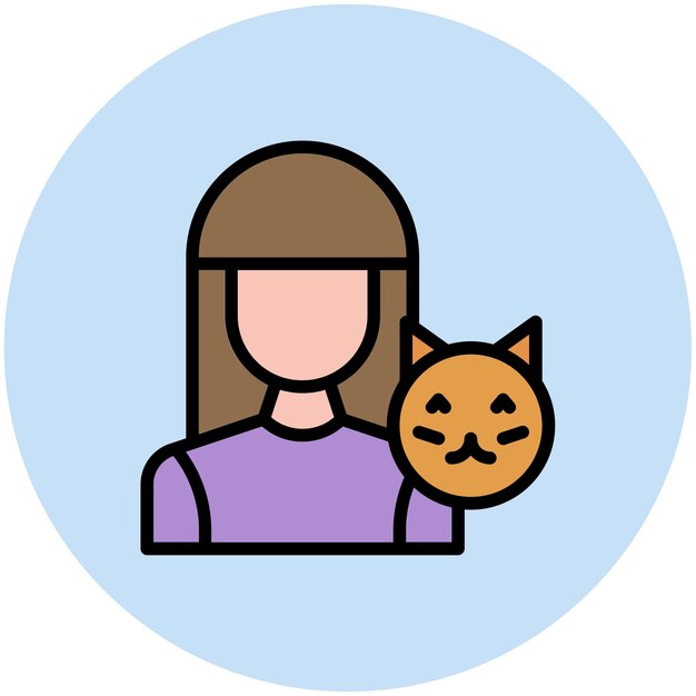 Imagen vectorial de icono femenino de manejador de animales Puede utilizarse para servicios públicos