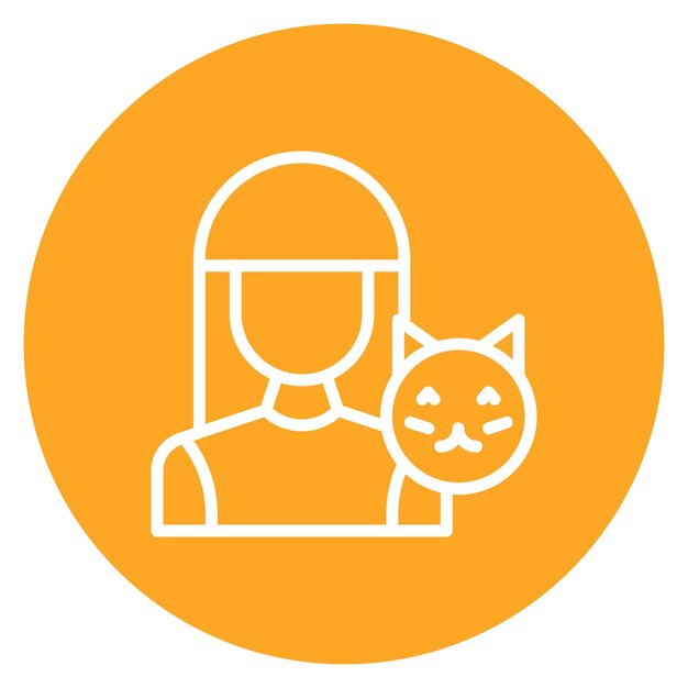 Imagen vectorial de icono femenino de manejador de animales Puede utilizarse para servicios públicos