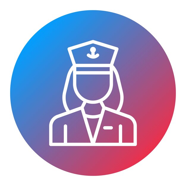 Imagen vectorial de icono femenino marino Se puede utilizar para el Servicio de Emergencia