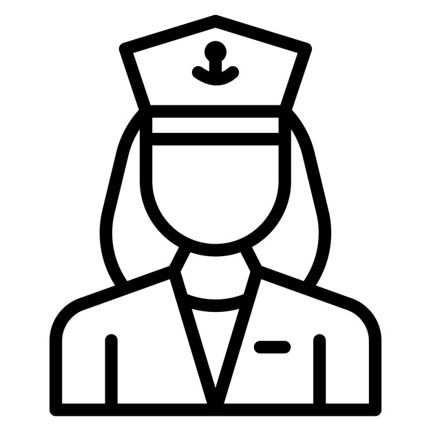 Imagen vectorial de icono femenino marino Se puede utilizar para el Servicio de Emergencia