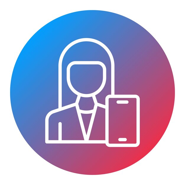 Imagen vectorial de icono femenino del milenio Se puede usar para nuevos medios