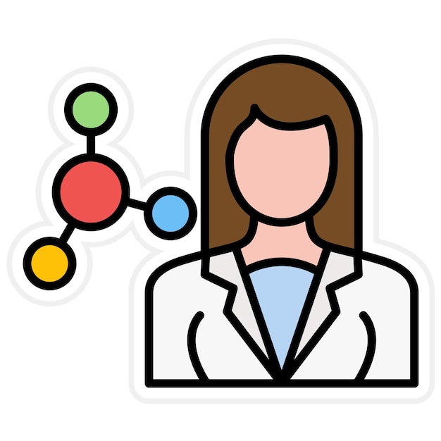 Imagen vectorial de icono femenino puede usarse para la bioingeniería