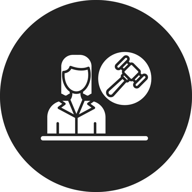 Imagen vectorial de icono femenino puede usarse para Casa de subastas