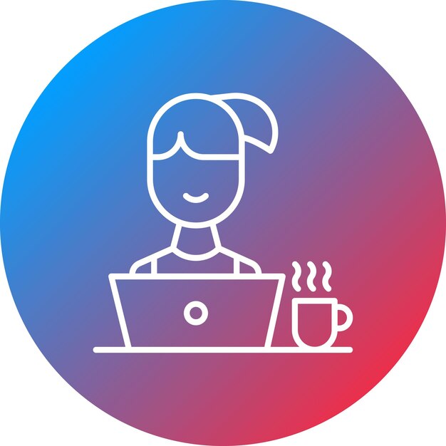 Imagen vectorial de icono femenino puede usarse para Gig Economy