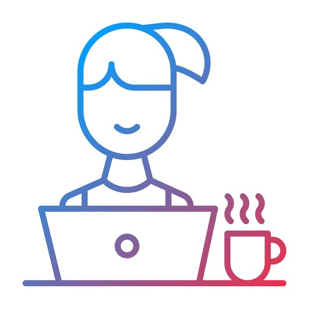 Imagen vectorial de icono femenino puede usarse para Gig Economy