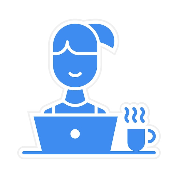 Imagen vectorial de icono femenino puede usarse para Gig Economy