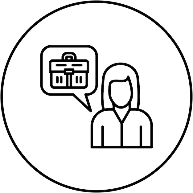 Imagen vectorial de icono femenino Puede utilizarse para la búsqueda de empleo